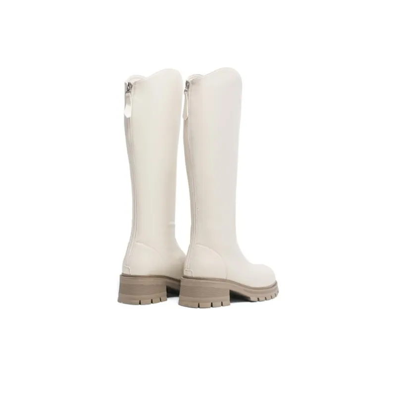 DUSTO Knee high Boots Women's Black/Beige/Coffee-8
