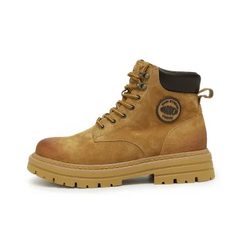 Warrior Water Resistant Wear Resistant Height Increasing Short Outdoor Boots Unisex Earth Yellow