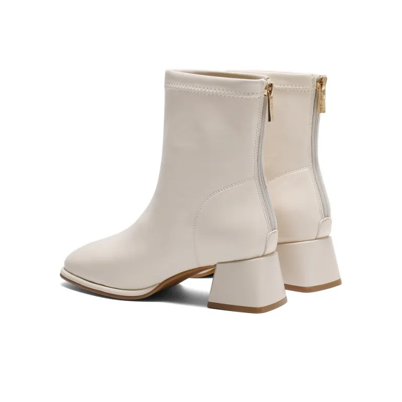 BELLE Ankle Boots Women's Khaki/Ecru/Black/Black, Pleated Leather/Brown, Pleated Leather-23