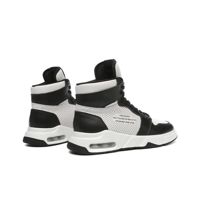 Babinda Short Martin Boot 4cm Men's Black White-10