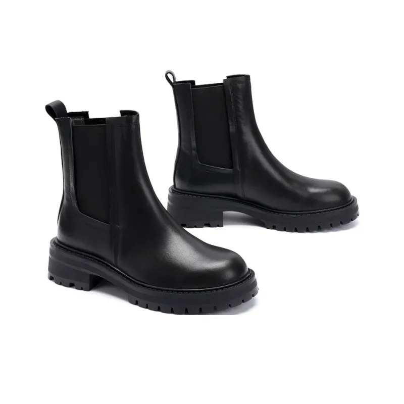 MALEMONKEY Short Chelsea Boots 4.5cm Women's Black-1