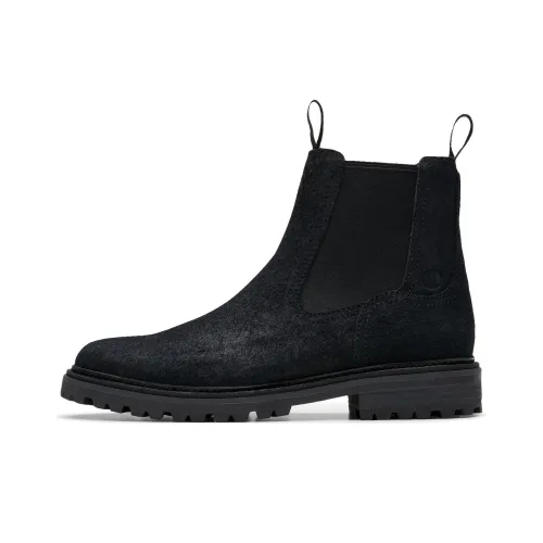 Clarks Short Chelsea Boots Men's Black
