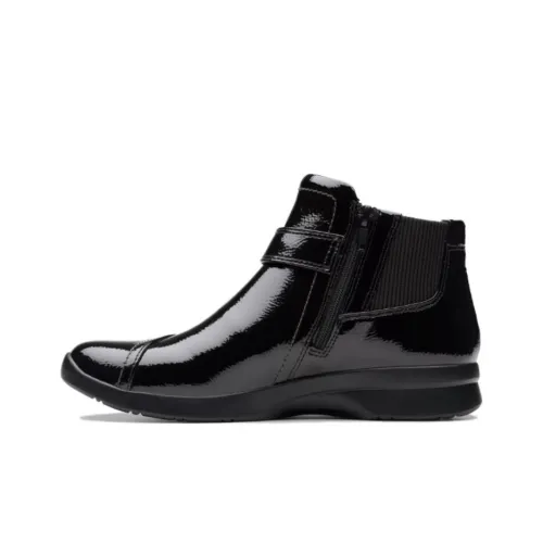 Clarks Short Chelsea Boots Women's Black