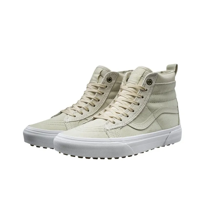 Vans Warm Anti-Slip And Wear-Resistant High-Top Skateboard Shoes Women's Beige-1