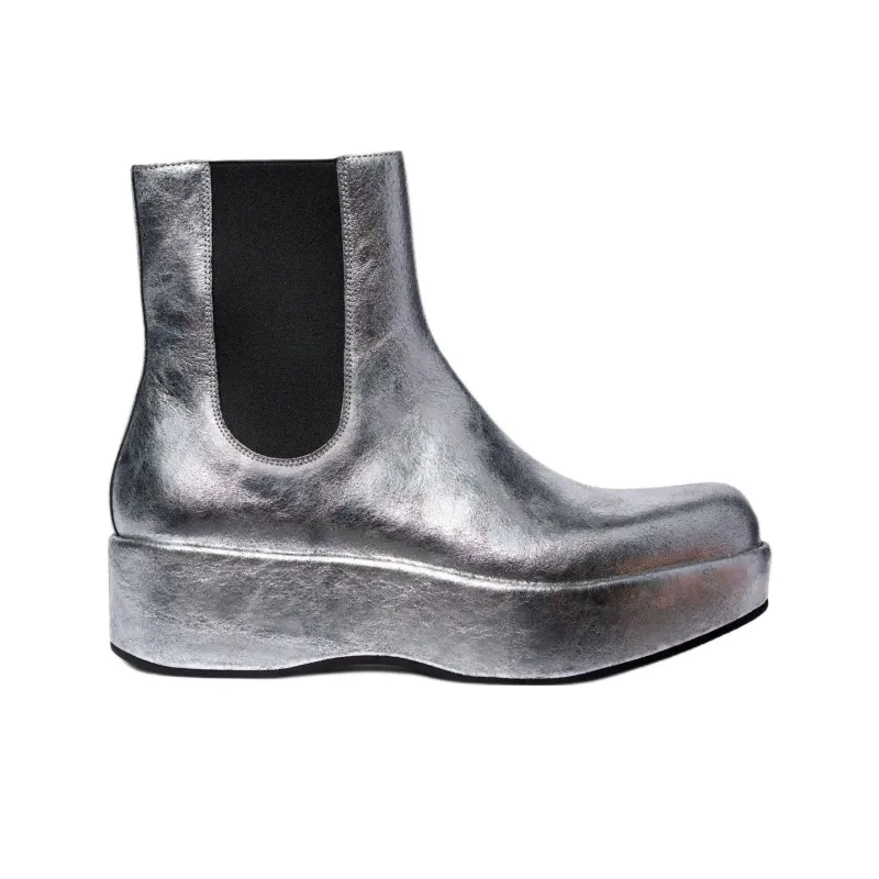 ZARA Short Chelsea Boots Men's Silver-1