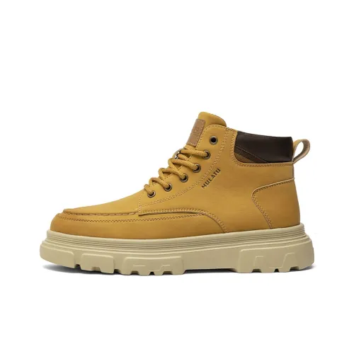 GERTOP Martin Boots Men Black, Yellow