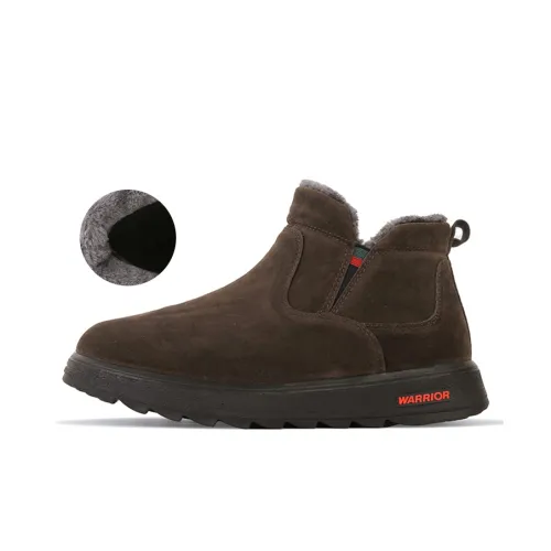 Warrior Warrior Warm Wear Resistant Slip Resistant Short Snow Boots Men's Dark Brown