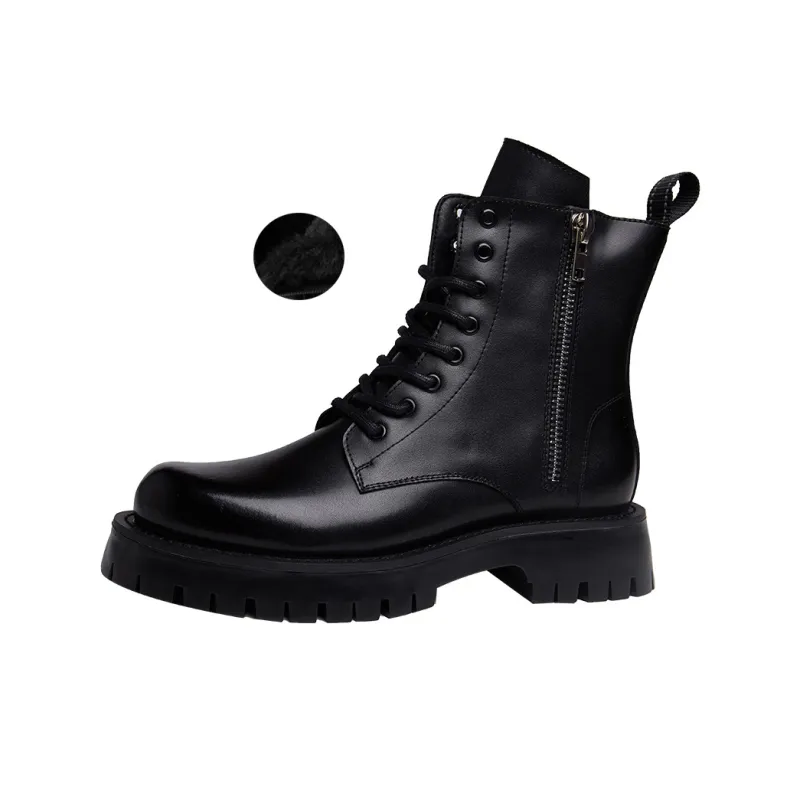 Xiwencha Short Martin Boot 6cm Men's Black-3
