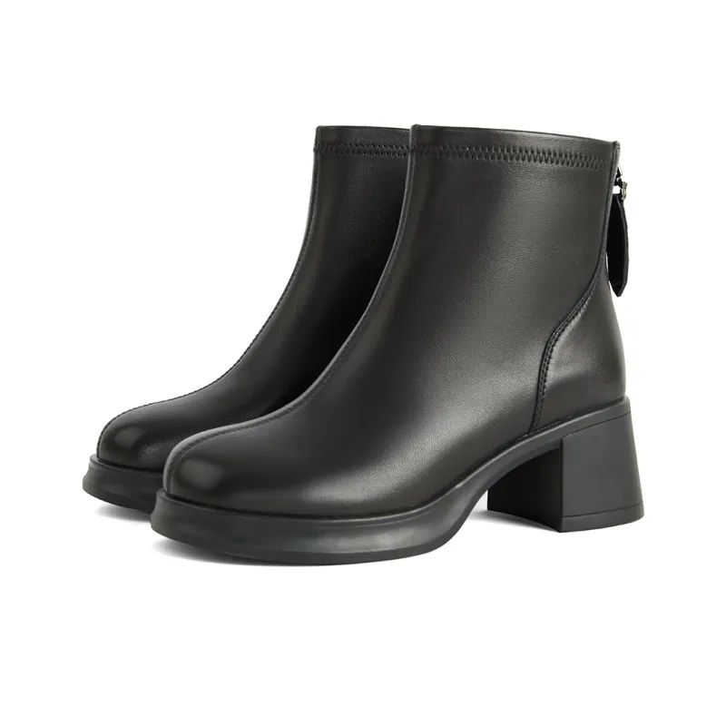 PT'SON Ankle Boots 6cm Women's Black-11