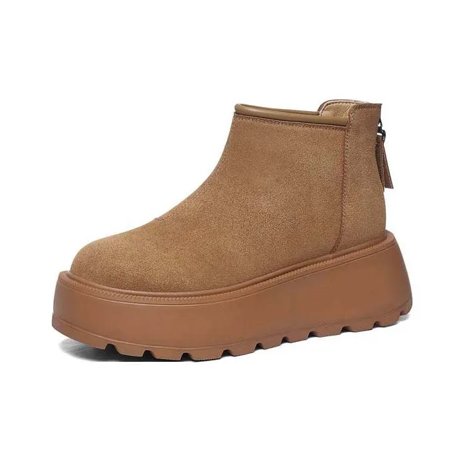Golden Silk Rabbit Ankle Boots Women's-7