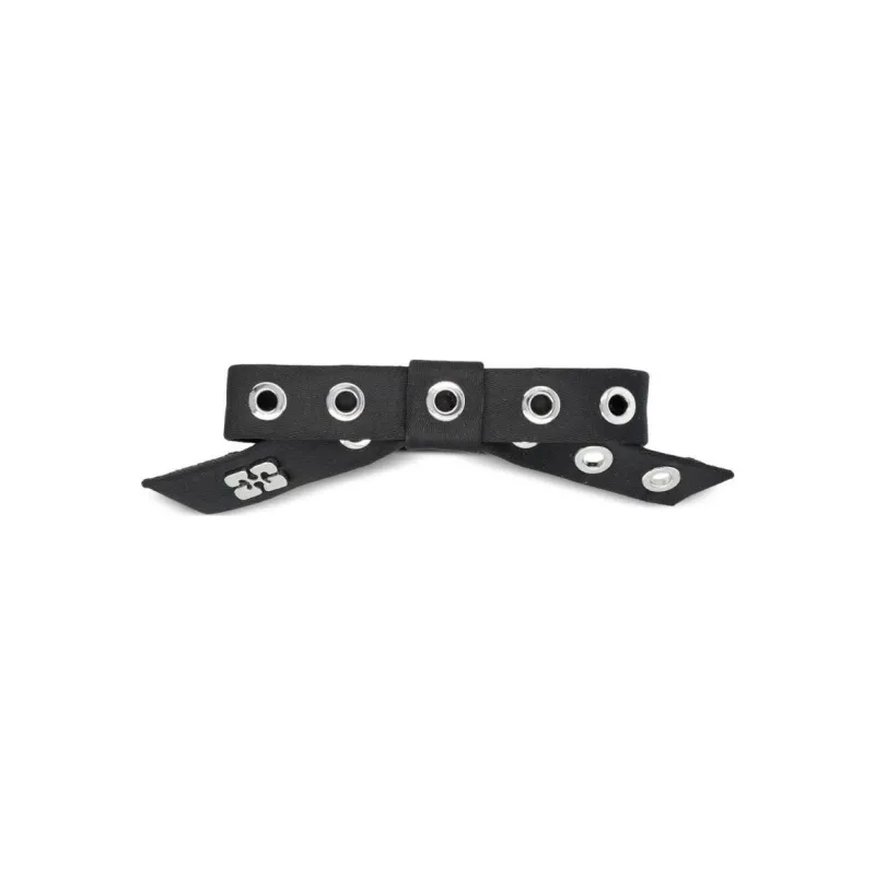 GANNI Denim Eyelet Bow Barrette-0