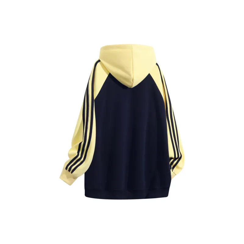 CELUCASN Sweatshirt Unisex Navy Blue/Egg Yellow-1