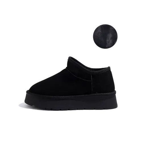 HUANQIU Wear Resistant Coverage Short Snow Boots Women's Black
