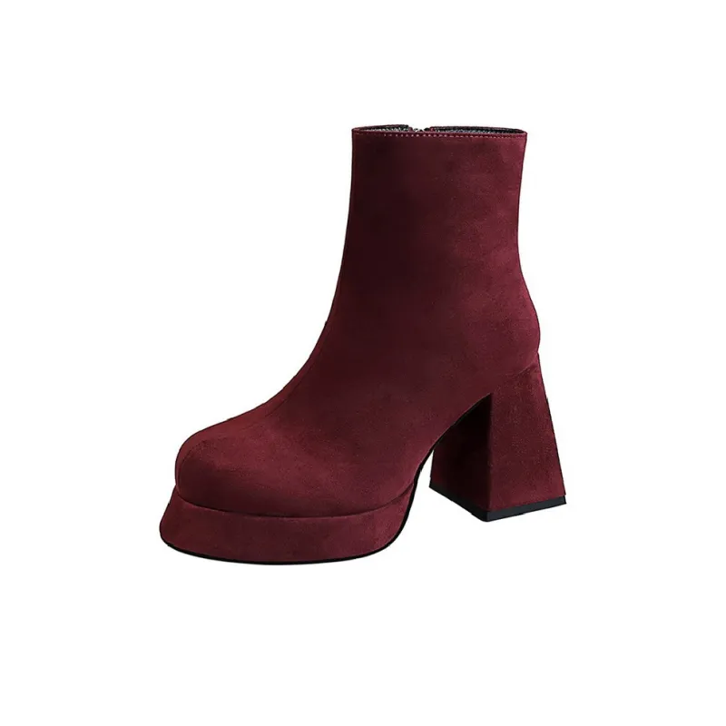 BIGTREE Ankle Boots Women's Ancora Red, Black, Dark Brown-0