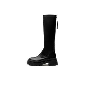 TOOMANYSHOES Long Leg Gene Knee High Style 4.5cm Women's Black