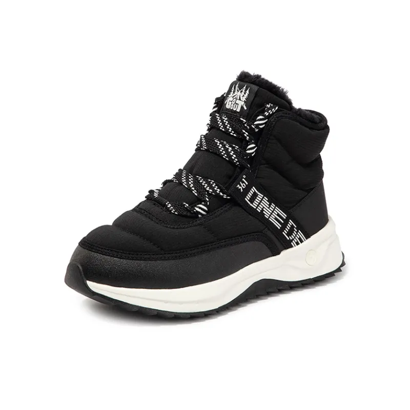 361° Fleece Snow Warm Wear-Resistant Slip-Resistant Short Snow Boots Women's Black White-1