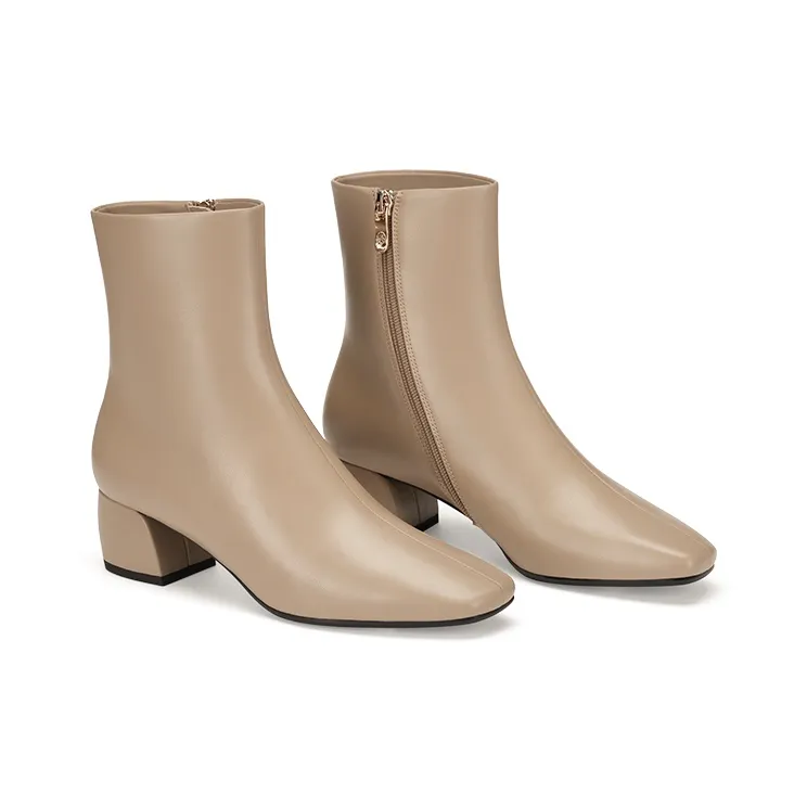 73Hours Cream Narrative Ankle Boots 5cm Women's-10