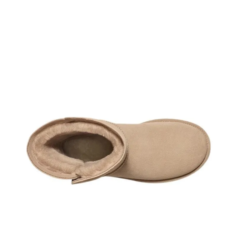 UGG Short Mid Calf Snow Boots Unisex Sand-5