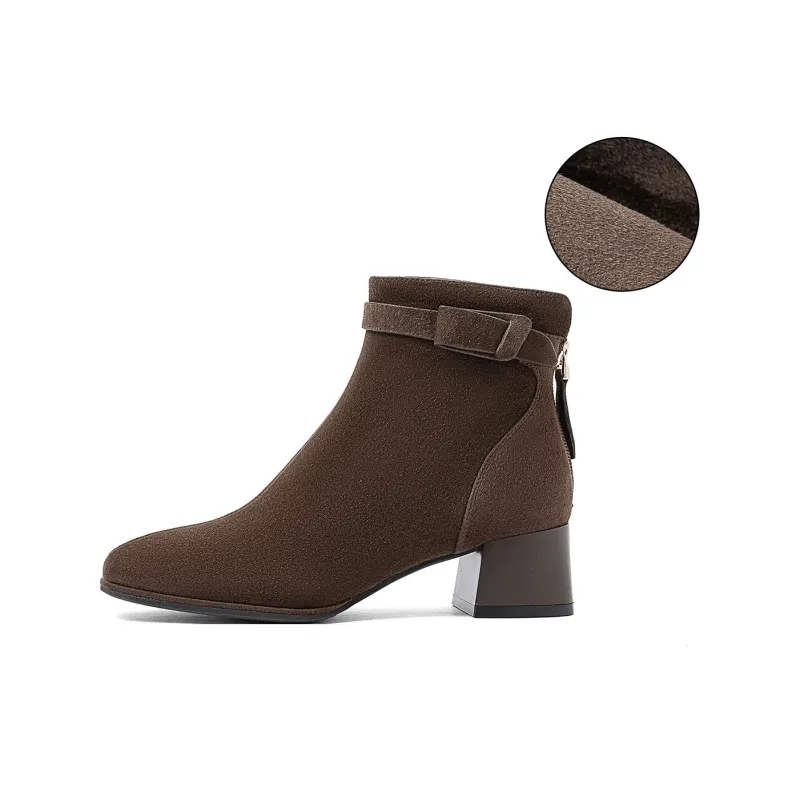 COMELY Ankle Boots Women's Dark Brown/Black/Ecru-7