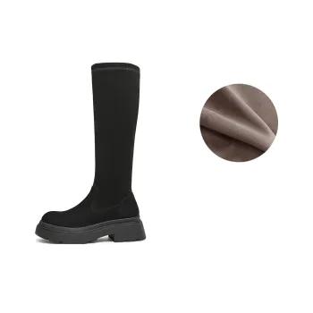 Teenmix Knee high Boots Women's Solid Color