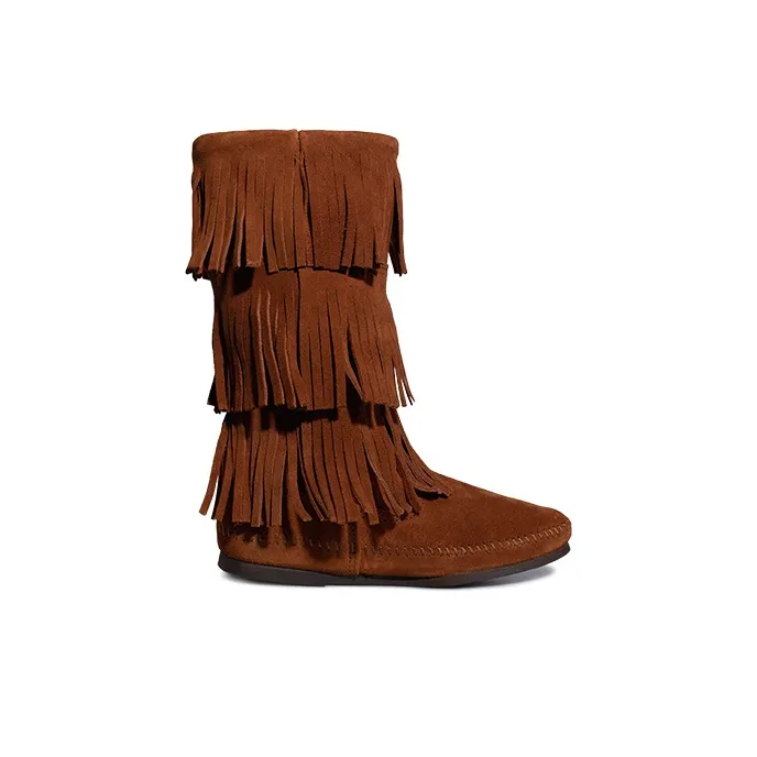 MINNETONKA Mini Tangka Ankle Boots Women's Brown-1