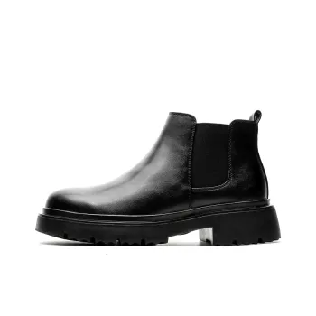 Chi Wolf Short Chelsea Boots Men's Black