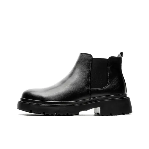 Chi Wolf Short Chelsea Boots Men's Black