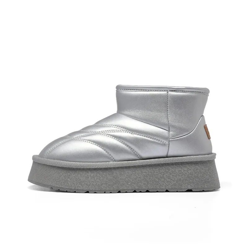 Warrior Warm Anti Slip And Wear Resistant Short Snow Boots Women's Silver-0