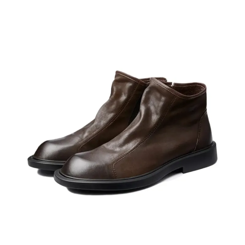 LEYGMENLG Ankle Boots Men Black/Coffee/Yellow Brown/Silver-21