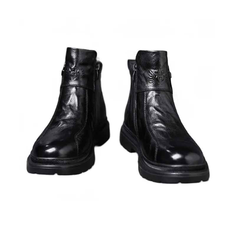 YEDANI Ankle Boots Men Black/Red-3