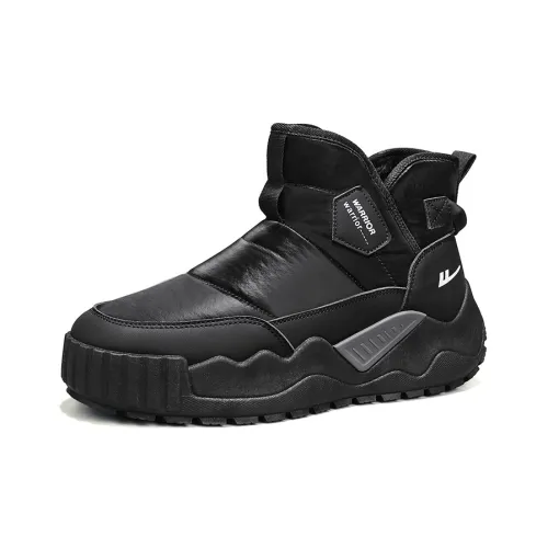 Warrior Warm Wear Resistant Slip Resistant Short Snow boots Brooklin Men's Black