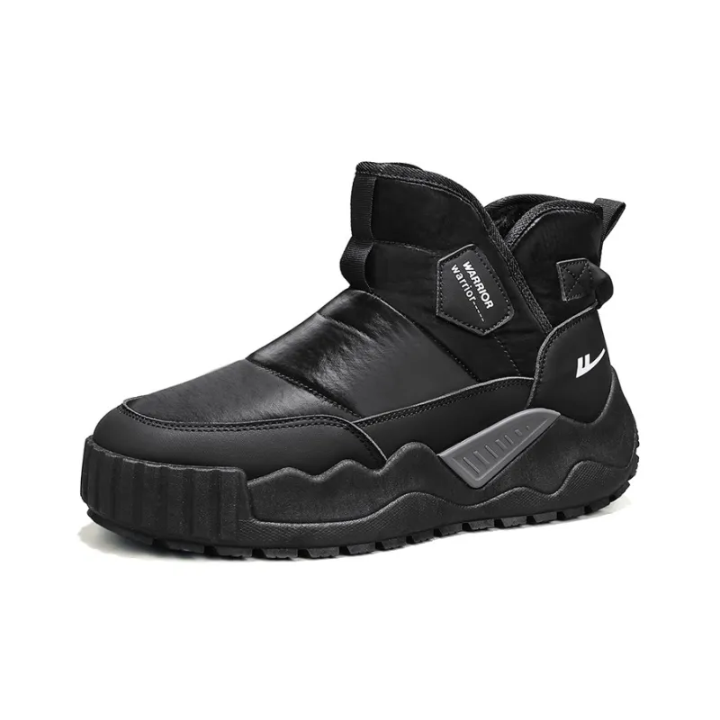 Warrior Thermal Abrasion Resistant Slip Resistant Short Snow Boots Men's Black-0