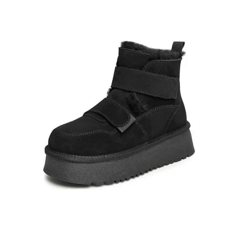 BASTO Snow Boots Women's Black/Brown/Gray-5