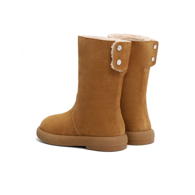 Senda Thermal Crew Snow Boots Women's Brown Yellow-4
