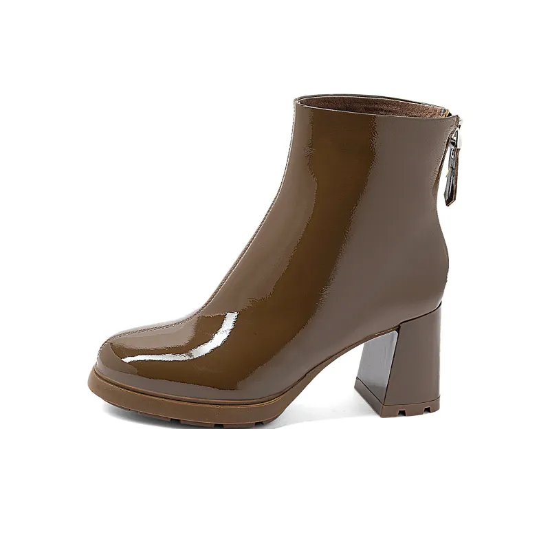 COMELY Ankle Boots Women's Black/Coffee-1