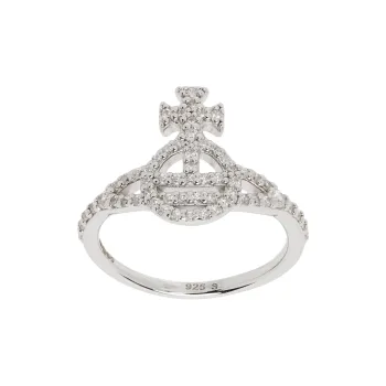 Vivienne Westwood Crystal 925 Recycled Silver Rings Men's Silver