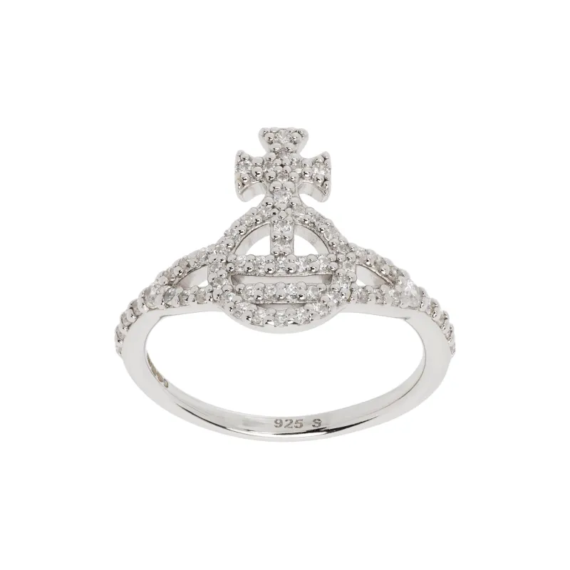 Vivienne Westwood Crystal 925 Recycled Silver Rings Men's Silver-0