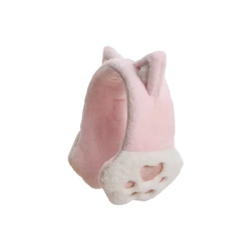 YUZHAOLIN Plush Earmuffs Unisex Pink Gray Beige Leather Pink Khaki