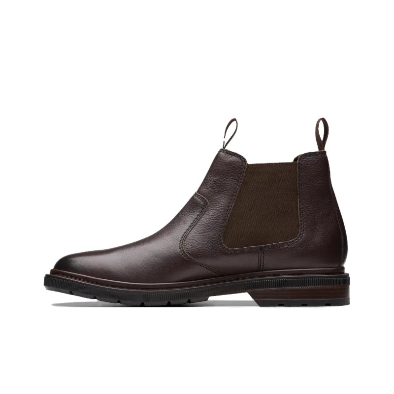 Clarks Short Chelsea Boots Men's Brown-0