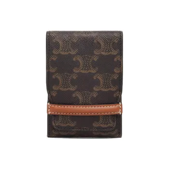 CELINE Triomphe Canvas With Calfskin Bag Accessories Unisex Tawny