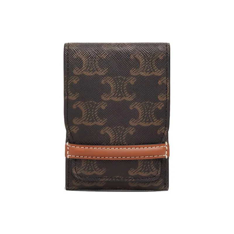 CELINE Triomphe Canvas With Calfskin Bag Accessories Unisex Tawny-0