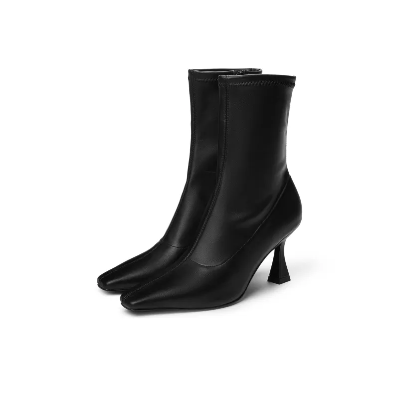 CHARLES&KEITH Small Ck Ankle Boots 7.9cm Women's Black-3