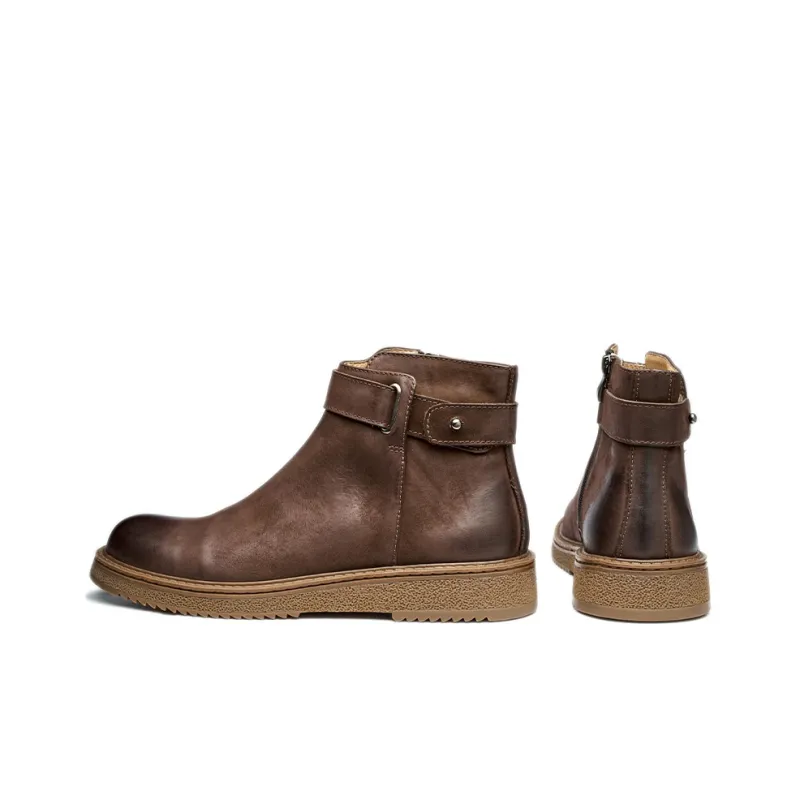 MANSA Chelsea Boots Short British Vintage Fashion-1
