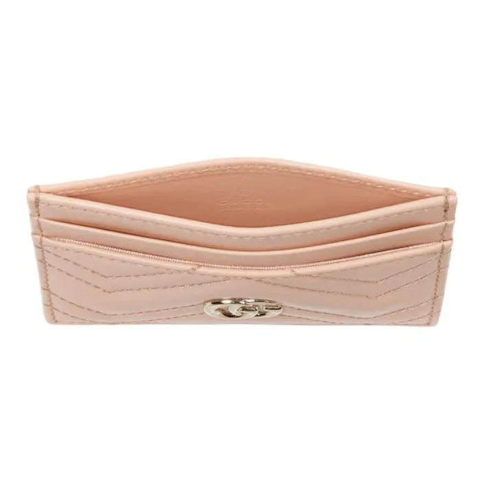 GUCCI Marmont Leather Card Holder Women's Light Pink-3