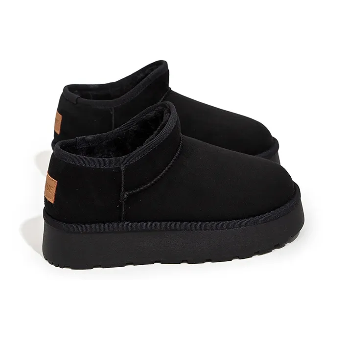 Feiyue Abrasion Resistant Slip Resistant Short Snow Boots Women's Black-1
