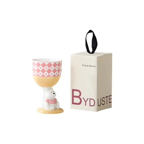 TLIT Ceramic Cartoon Style High Foot Cup Hand Drawn Water Cup Ceramic 201 300ml