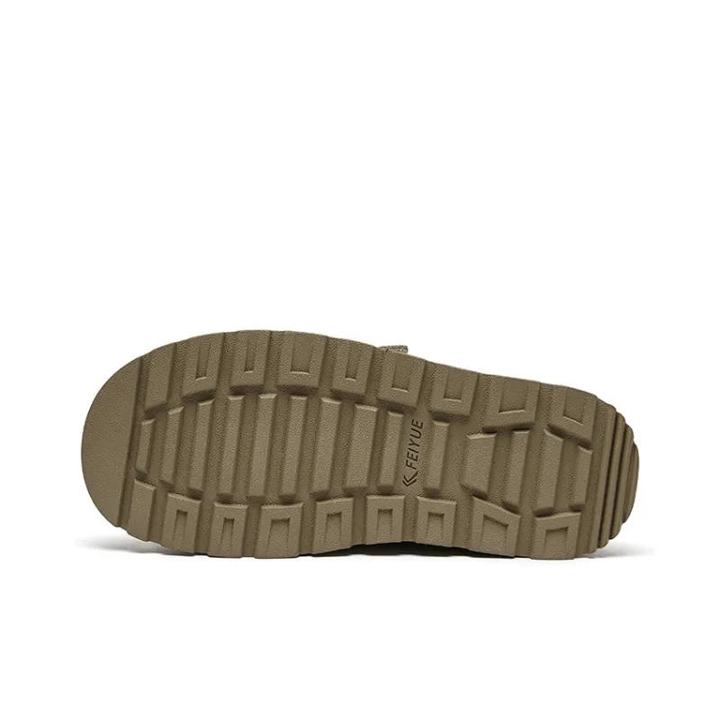 Feiyue Slip-Resistant Warm Ankle-Length Snow Boots Women's Tan-5