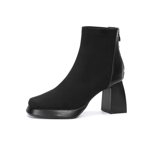 Zubumei Ankle Boots 7CM Women's Black