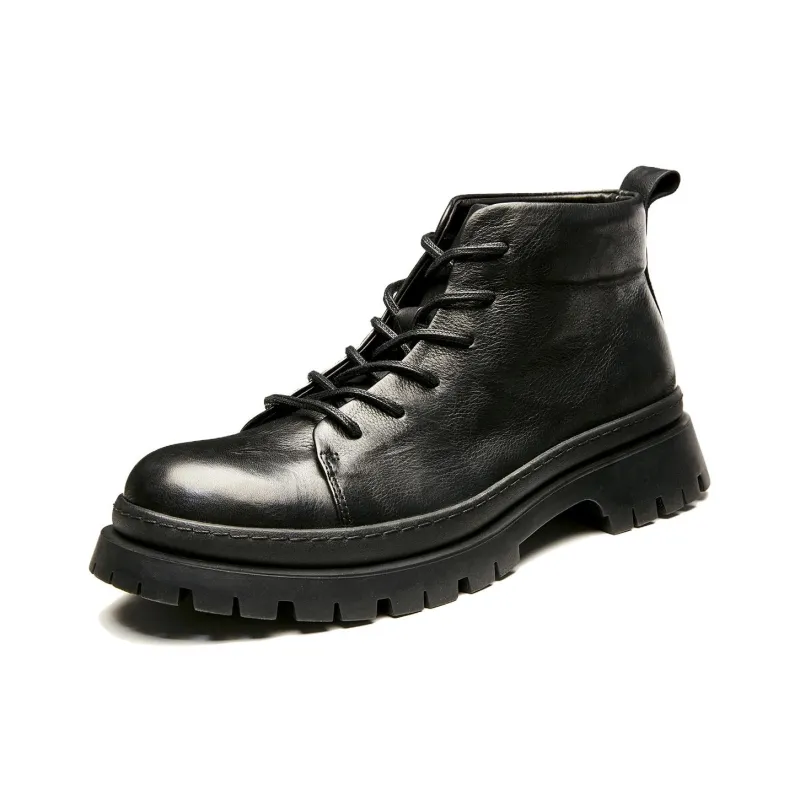 Brounvanm Ankle Boots 3.5CM Men's Black-0