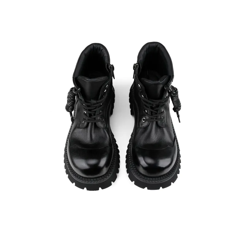 HANQIAORIJI Black Blood Series Short Martin Boot Unisex Black-2